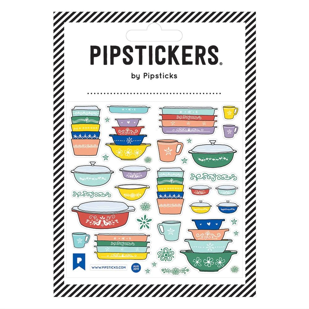 Pipstickers, 4"x4", Stickers, Vintage Pyrex